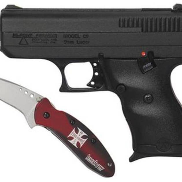 HiPoint C-9 Custom Combo-, Hardcase and Custom Kershaw Scallion Knife