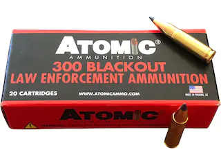 Atomic Tactical LE Ammunition 300 AAC Blackout 110 Grain Nosler Varmageddon Polymer Tip Spitzer Box of 20