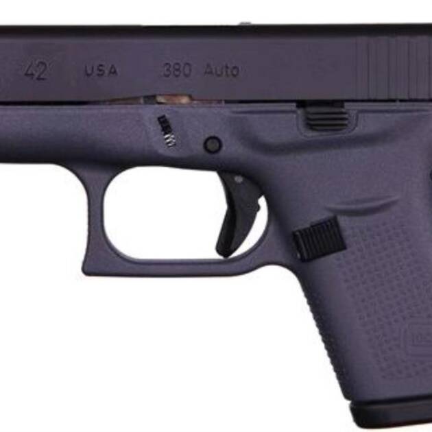 Glock G42 Gray .380ACP, 3.25" Barrel Fixed Sights, Gray 6rd Mag